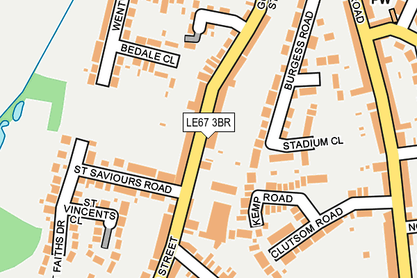 LE67 3BR map - OS OpenMap – Local (Ordnance Survey)