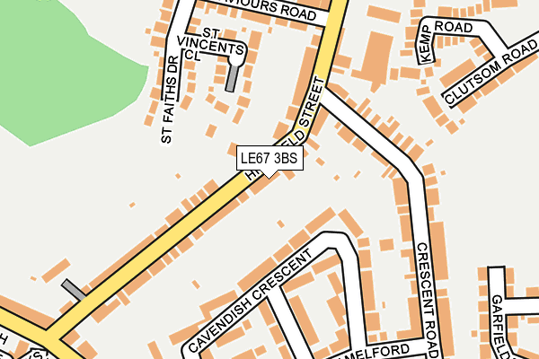 LE67 3BS map - OS OpenMap – Local (Ordnance Survey)