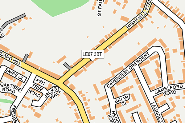 LE67 3BT map - OS OpenMap – Local (Ordnance Survey)