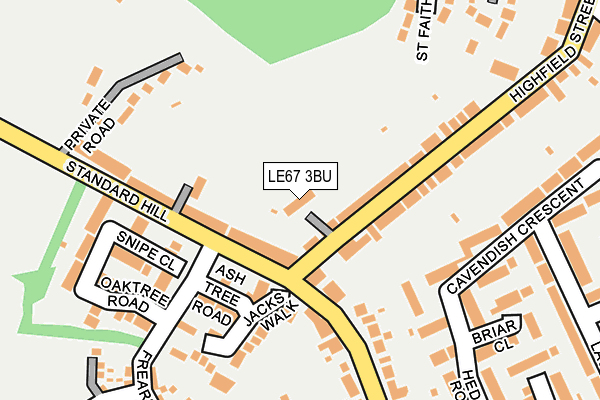 LE67 3BU map - OS OpenMap – Local (Ordnance Survey)