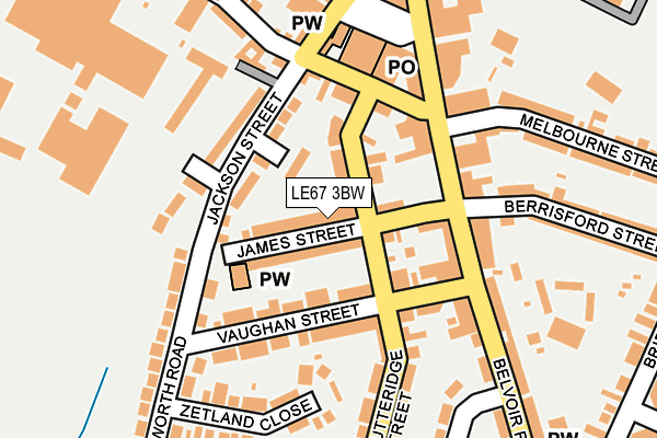 LE67 3BW map - OS OpenMap – Local (Ordnance Survey)