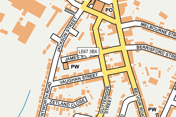 LE67 3BX map - OS OpenMap – Local (Ordnance Survey)