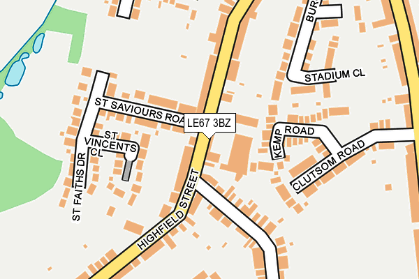 LE67 3BZ map - OS OpenMap – Local (Ordnance Survey)