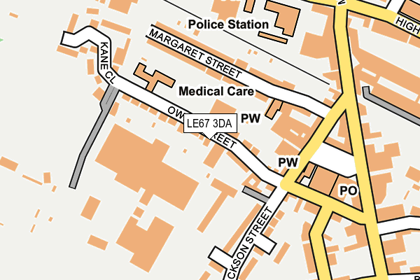 LE67 3DA map - OS OpenMap – Local (Ordnance Survey)