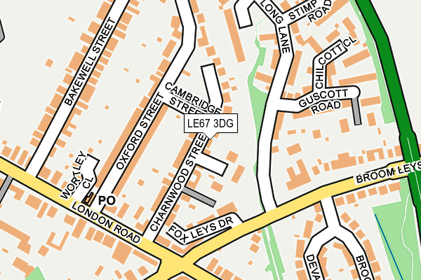 LE67 3DG map - OS OpenMap – Local (Ordnance Survey)