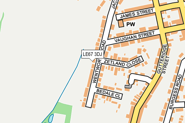 LE67 3DJ map - OS OpenMap – Local (Ordnance Survey)