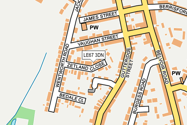LE67 3DN map - OS OpenMap – Local (Ordnance Survey)