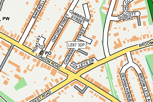 LE67 3DP map - OS OpenMap – Local (Ordnance Survey)