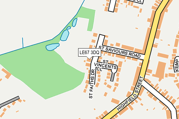 LE67 3DQ map - OS OpenMap – Local (Ordnance Survey)