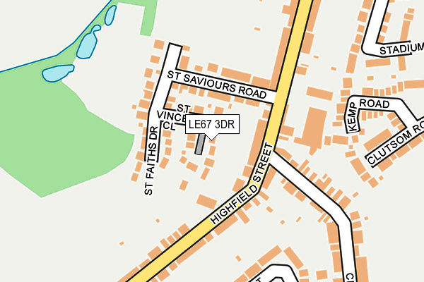 LE67 3DR map - OS OpenMap – Local (Ordnance Survey)
