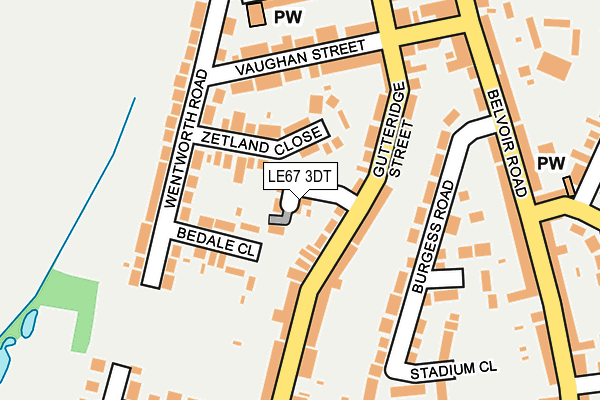 LE67 3DT map - OS OpenMap – Local (Ordnance Survey)