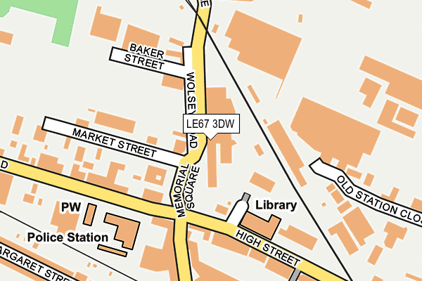 LE67 3DW map - OS OpenMap – Local (Ordnance Survey)