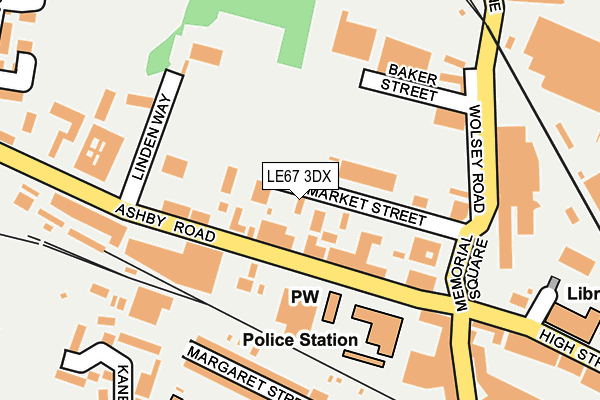 LE67 3DX map - OS OpenMap – Local (Ordnance Survey)