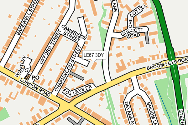 LE67 3DY map - OS OpenMap – Local (Ordnance Survey)