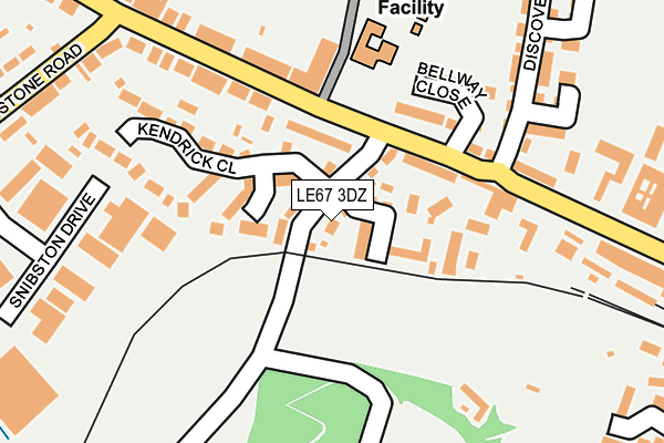 LE67 3DZ map - OS OpenMap – Local (Ordnance Survey)
