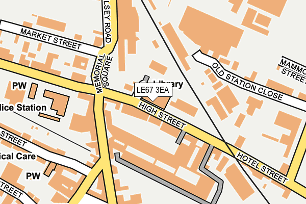 LE67 3EA map - OS OpenMap – Local (Ordnance Survey)