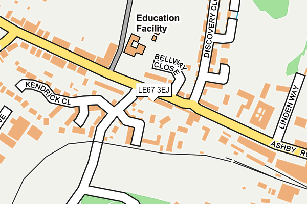 LE67 3EJ map - OS OpenMap – Local (Ordnance Survey)
