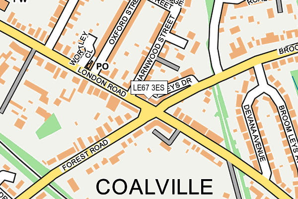 LE67 3ES map - OS OpenMap – Local (Ordnance Survey)