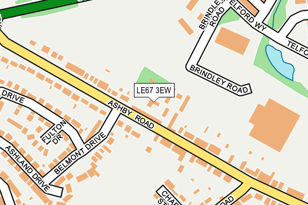 LE67 3EW map - OS OpenMap – Local (Ordnance Survey)