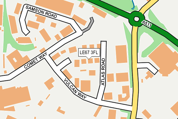 LE67 3FL map - OS OpenMap – Local (Ordnance Survey)