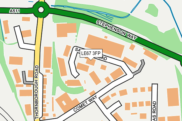 LE67 3FP map - OS OpenMap – Local (Ordnance Survey)
