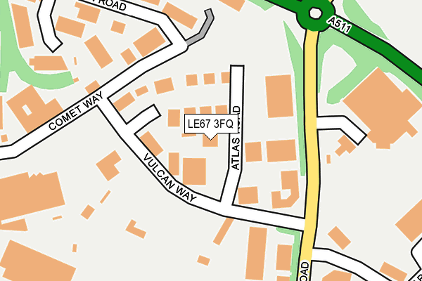 LE67 3FQ map - OS OpenMap – Local (Ordnance Survey)
