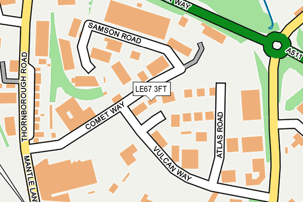LE67 3FT map - OS OpenMap – Local (Ordnance Survey)