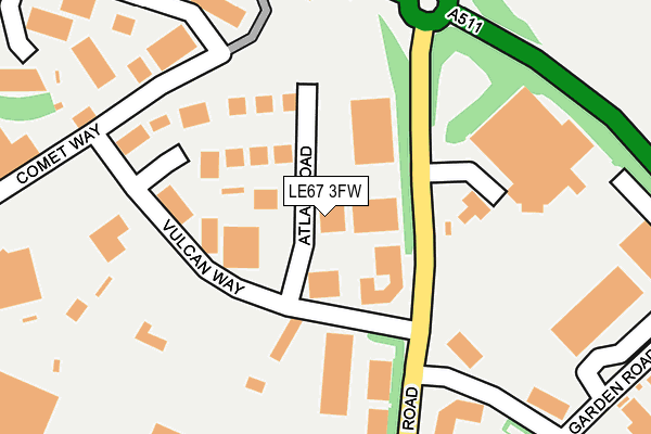 LE67 3FW map - OS OpenMap – Local (Ordnance Survey)