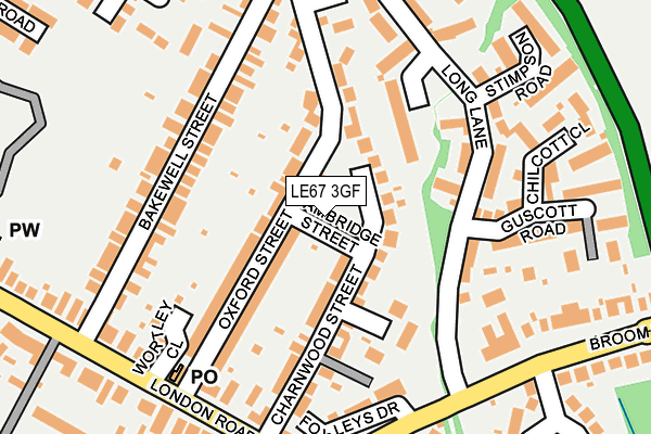 LE67 3GF map - OS OpenMap – Local (Ordnance Survey)