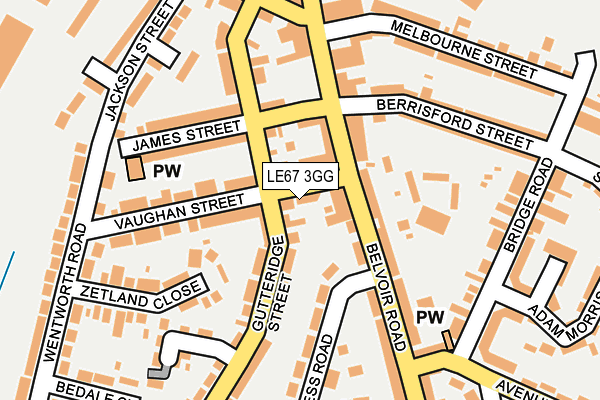 LE67 3GG map - OS OpenMap – Local (Ordnance Survey)