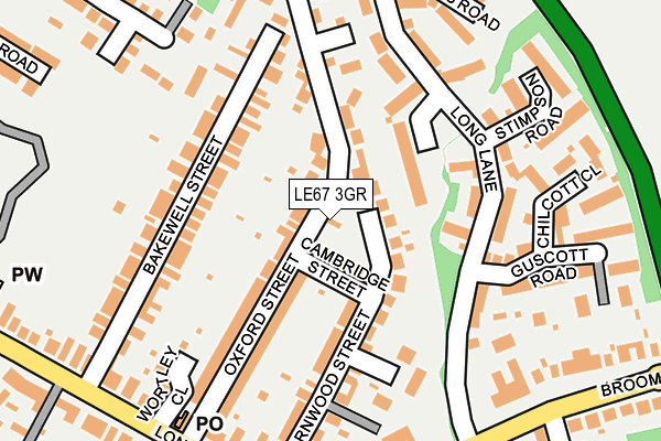 LE67 3GR map - OS OpenMap – Local (Ordnance Survey)