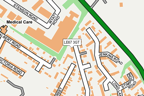 LE67 3GT map - OS OpenMap – Local (Ordnance Survey)
