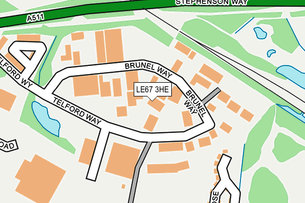 LE67 3HE map - OS OpenMap – Local (Ordnance Survey)