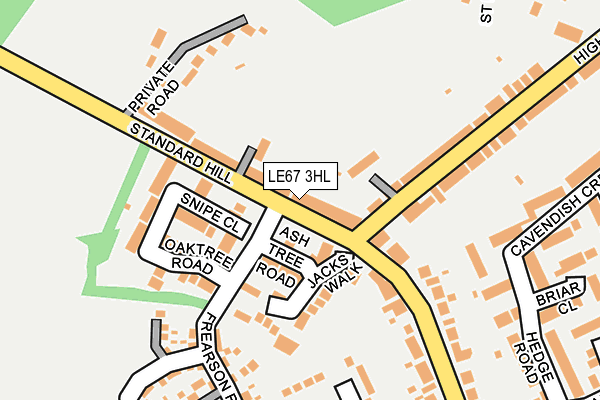 LE67 3HL map - OS OpenMap – Local (Ordnance Survey)