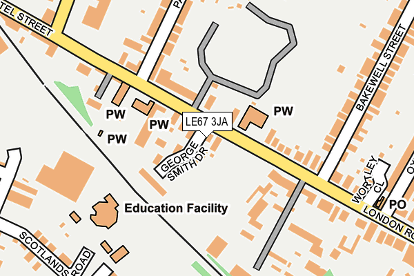 LE67 3JA map - OS OpenMap – Local (Ordnance Survey)