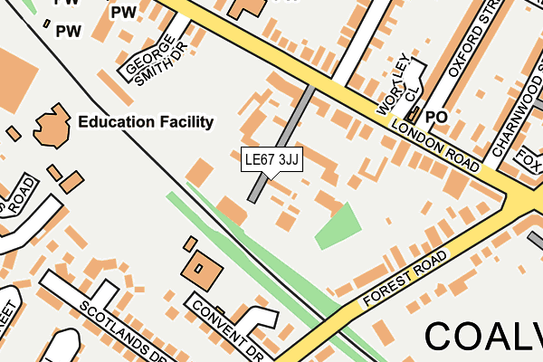 LE67 3JJ map - OS OpenMap – Local (Ordnance Survey)