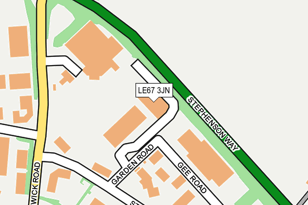 LE67 3JN map - OS OpenMap – Local (Ordnance Survey)