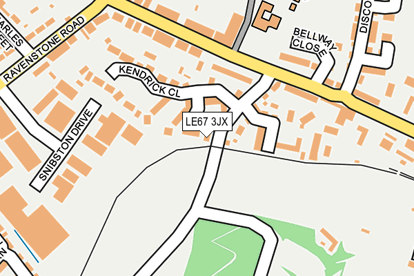 LE67 3JX map - OS OpenMap – Local (Ordnance Survey)
