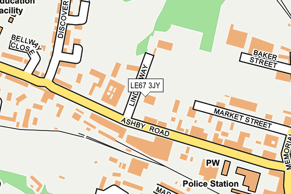 LE67 3JY map - OS OpenMap – Local (Ordnance Survey)