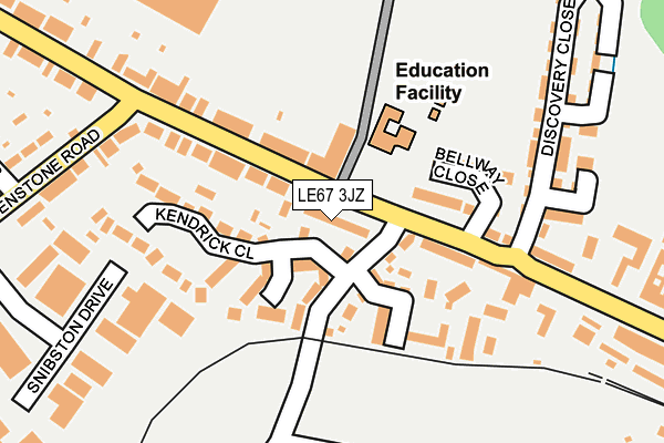 LE67 3JZ map - OS OpenMap – Local (Ordnance Survey)