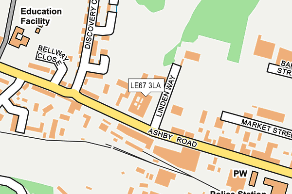 LE67 3LA map - OS OpenMap – Local (Ordnance Survey)