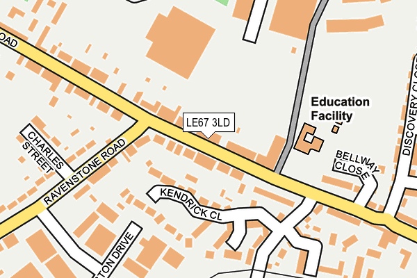 LE67 3LD map - OS OpenMap – Local (Ordnance Survey)