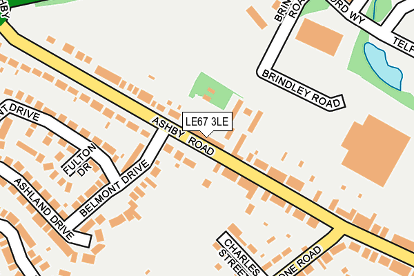 LE67 3LE map - OS OpenMap – Local (Ordnance Survey)