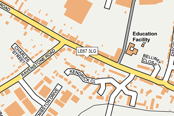 LE67 3LG map - OS OpenMap – Local (Ordnance Survey)