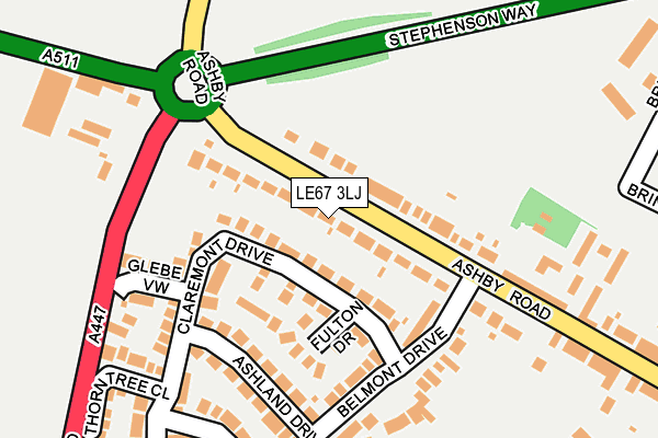 LE67 3LJ map - OS OpenMap – Local (Ordnance Survey)