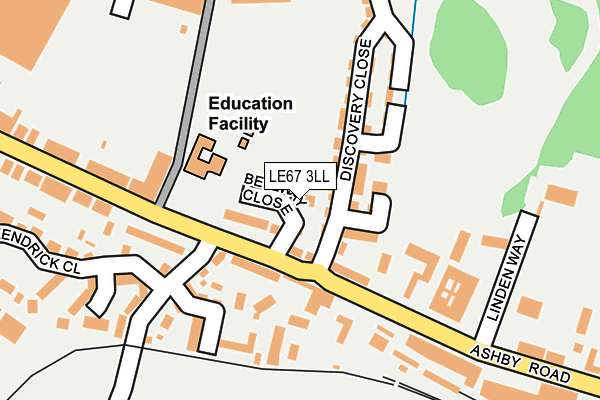 LE67 3LL map - OS OpenMap – Local (Ordnance Survey)