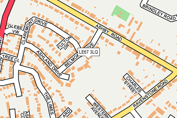 LE67 3LQ map - OS OpenMap – Local (Ordnance Survey)