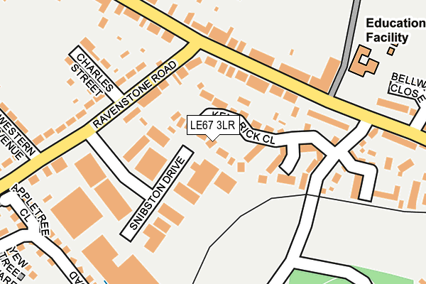 LE67 3LR map - OS OpenMap – Local (Ordnance Survey)