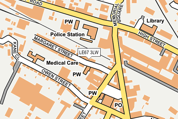 LE67 3LW map - OS OpenMap – Local (Ordnance Survey)