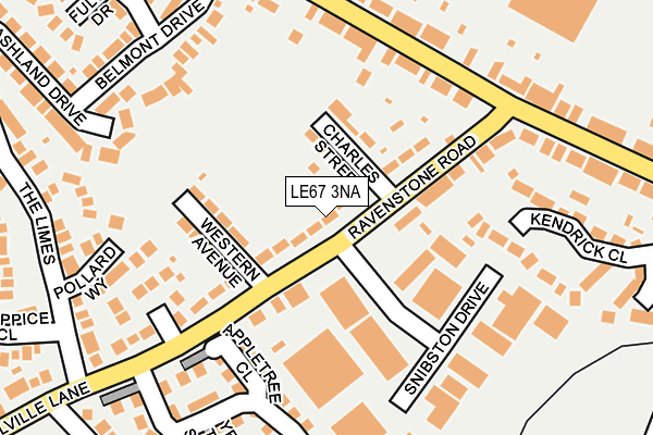 LE67 3NA map - OS OpenMap – Local (Ordnance Survey)